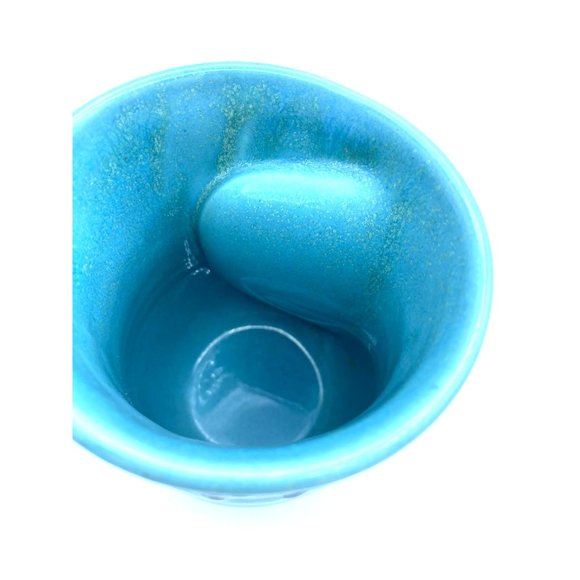 Blue Drip Glaze Pottery Hand Warmer Mug Signed Artist Neher - Picture 7 of 7